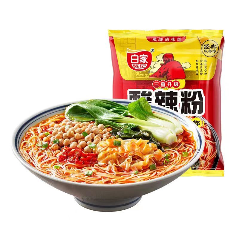 白家陳記酸辣粉108g10袋非油炸紅薯粉四川麻辣燙肥腸速食方便面 酸辣味10袋