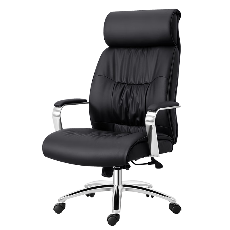 博泰電腦椅家用辦公椅人體工學(xué)椅會(huì)議椅老板椅久坐皮椅黑色92292H