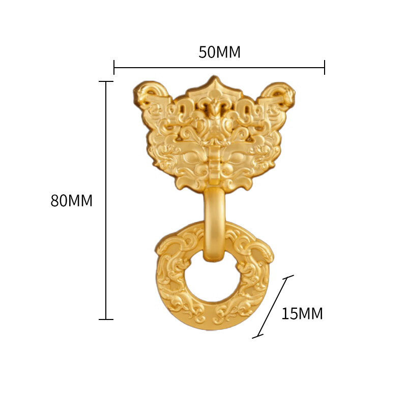 ZNMW河北博物院战 国透雕龙凤纹大铺首立体活动版贴博物馆文创纪念 金色