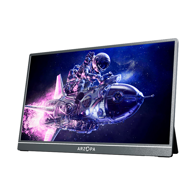 ARZOPA 阿卓帕16.1英寸144HZ 高色域便携式显示器 IPS屏 笔记本电脑手机副屏Switch Ps4/5显示屏曜石黑