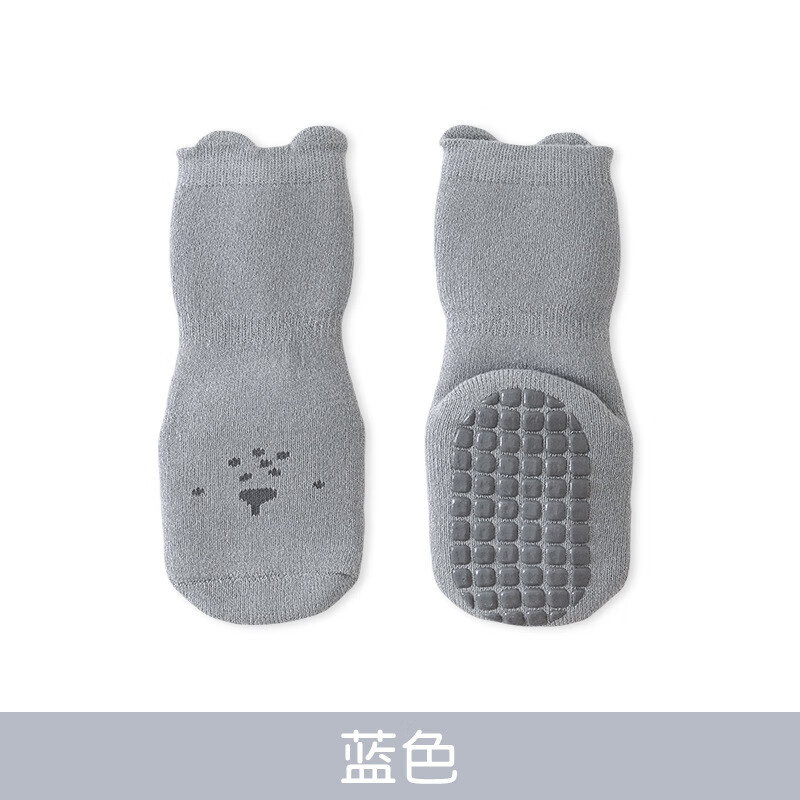 彩虹房子婴儿秋冬宝宝加厚保暖珊瑚绒袜中短筒袜0-3岁 加厚防滑袜男孩款随机3双 0-1岁 (S) 【建议脚长9-10cm】