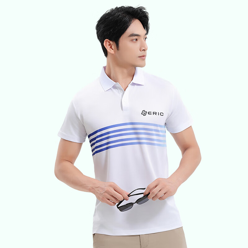 ERIC FFS正品夏季新款速干衣男士POLO衫夏季抗菌防晒短袖透气凉感t恤衫 蓝色 S