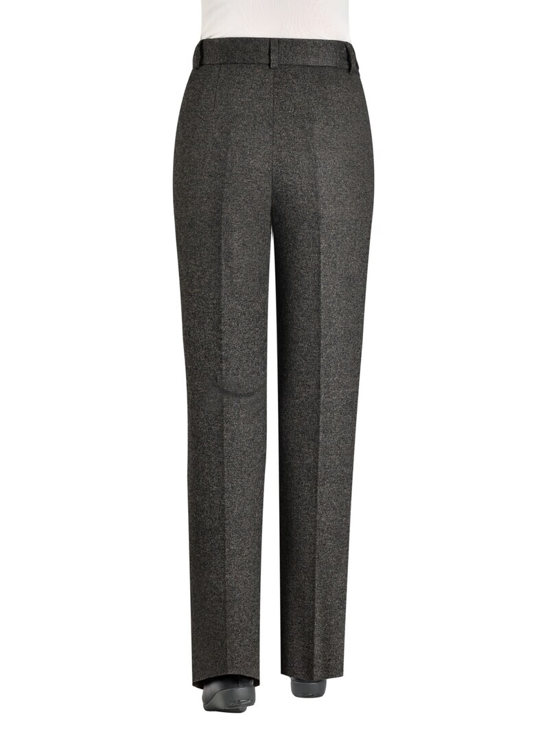 伊玟格格秋冬款旁开扣女裤弹力妈妈锥形裤高腰中年女西裤休闲百搭毛呢长裤 深棕色 旁开扣秋冬款 5XL 2尺9腰围 35码 160斤以下穿