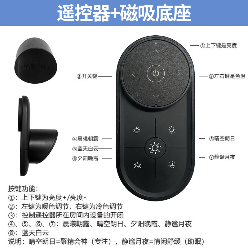 雷士灯全光谱天境灯彩色LED天澜天际吸顶灯家用客厅卧室护眼动态晴空灯 单独智能遥控器
