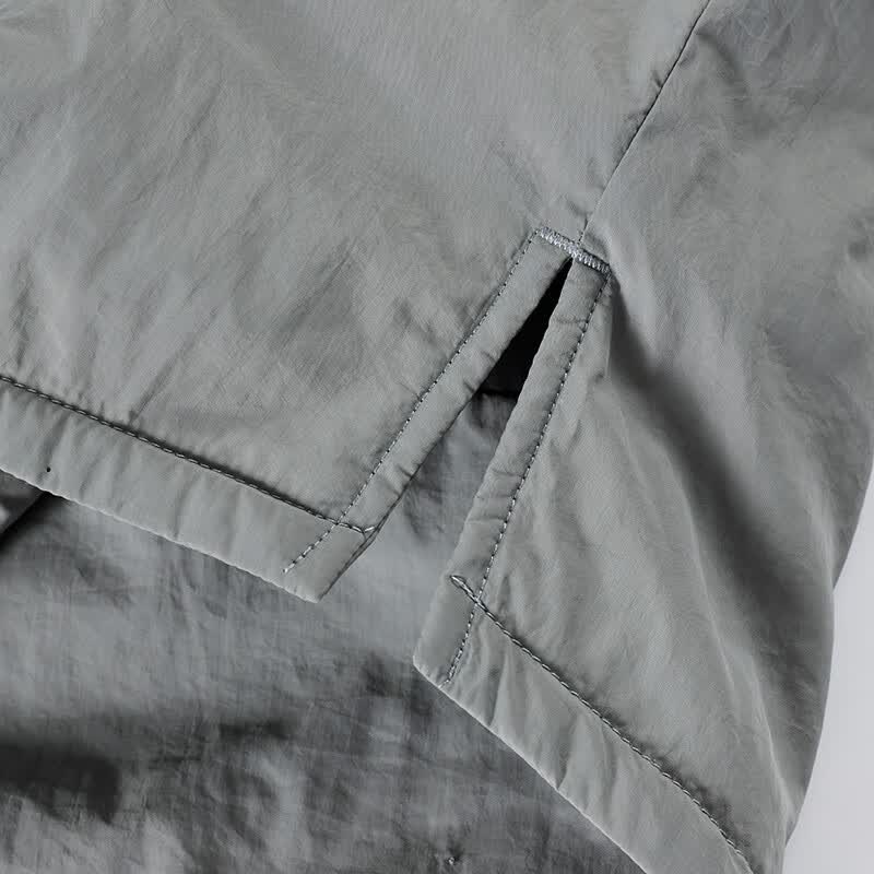 查尔斯桃心 轻薄工装羽绒服男冬季保暖情侣宽松休闲防寒翻领外套潮 灰绿 2XL