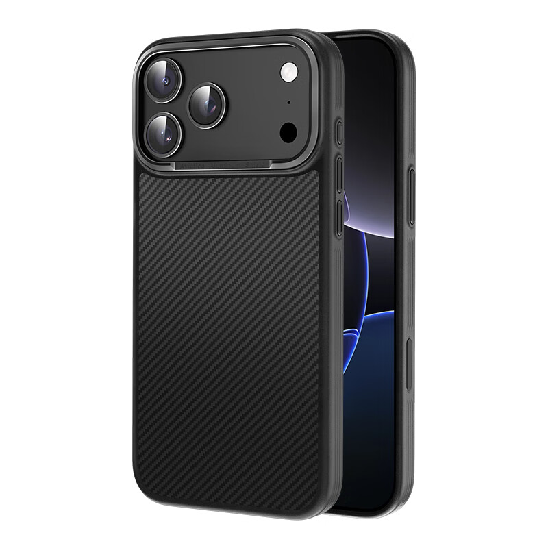 0度适用苹果17Promax手机壳iPhone17保护套磁吸超轻薄芳纶纤维壳全包保护壳 iPhone17PROMAX 超薄凯夫拉-黑色