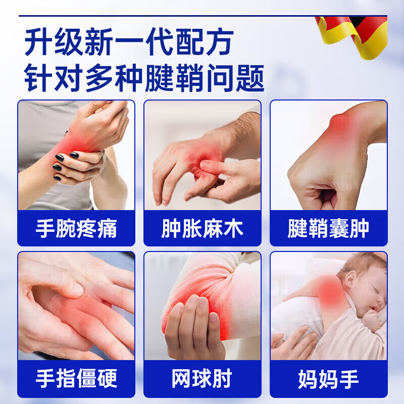 凯迪乐腱鞘炎凝胶专用膏药腱鞘炎贴大拇指手指关节疼痛手指喷剂热敷贴膏 一盒装【德国进口】 0盒*0g 锦中医远红外骨痛贴腱鞘炎
