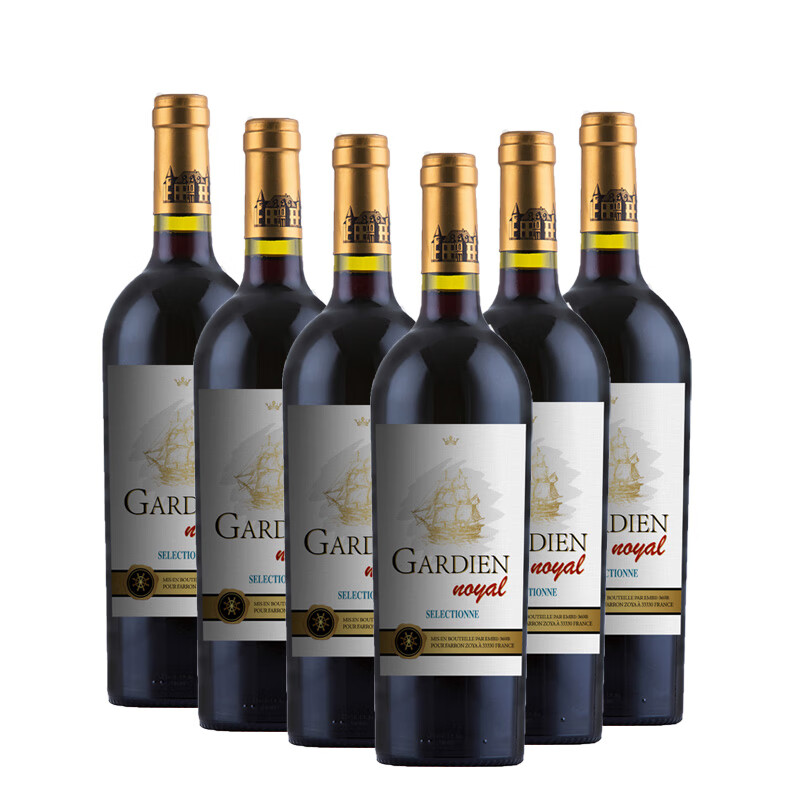 加蒂诺亚（GARDIEN）红葡萄酒 法国原装进口葡萄酒 750ml    加蒂诺亚特选干红整箱6支