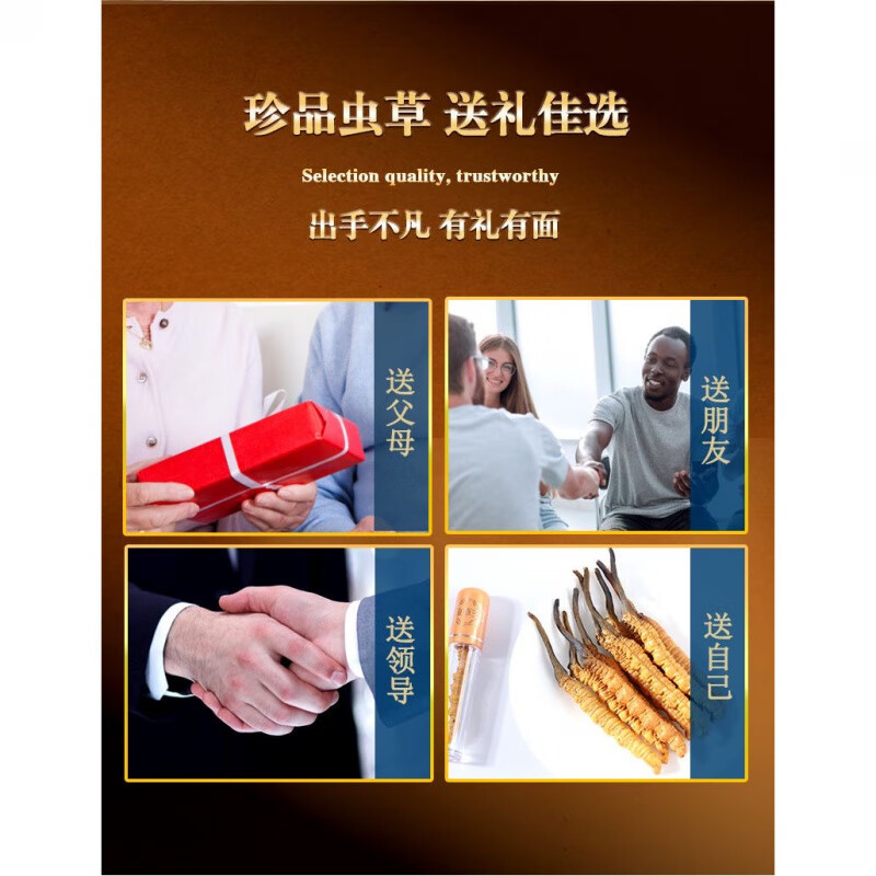 冬虫夏草20克礼盒装甄选年货补品礼盒装送人新虫草年货送礼 一盒20克