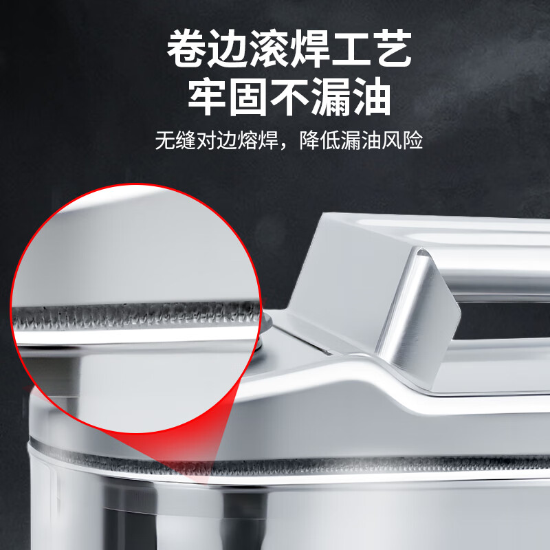 齐鲁安然(QL)不锈钢汽油桶 柴油桶轿车SUV备用油桶 汽车摩托车油箱 汽油加油桶 20L扁桶-送手套