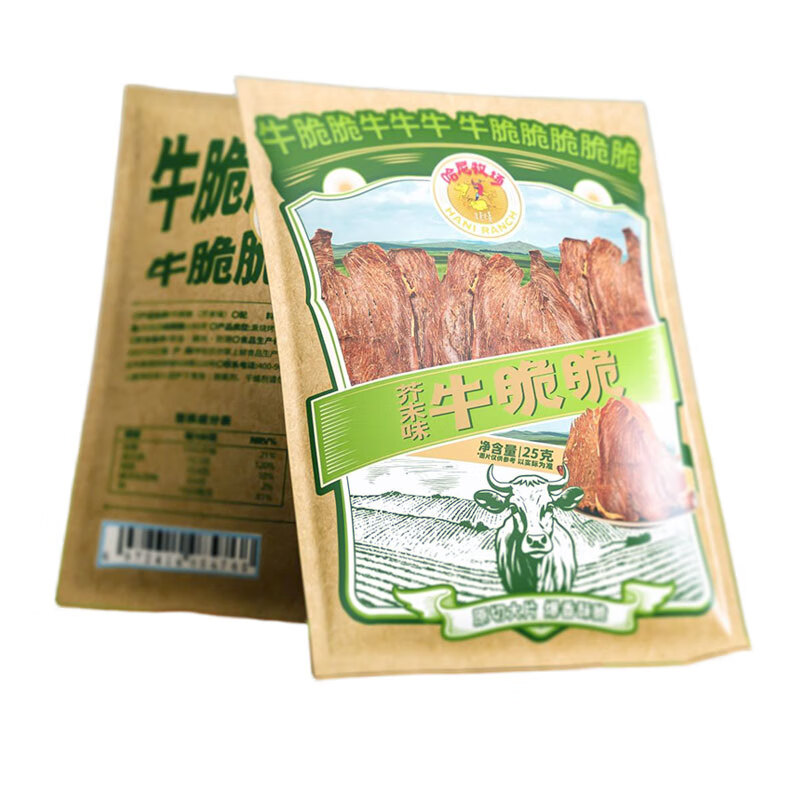 寻香牧场哈尼牧场内蒙风干牛肉牛脆片牛肉干超干牛肉片牛肉脆片牛肉脆零食 芥末味25g牛脆脆