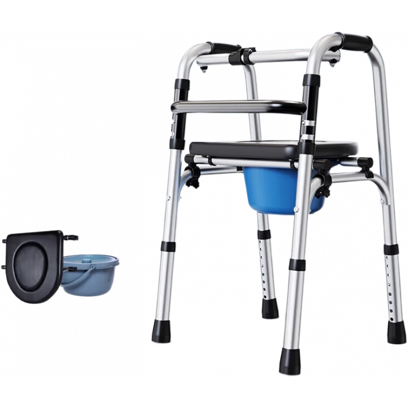 益森（zeazen）拐棍助行器可坐老年人輔助行走器髖關節(jié)術后扶手架防跌倒神器醫(yī)用 01加厚高碳鋼+基礎款+凈重3.4KG