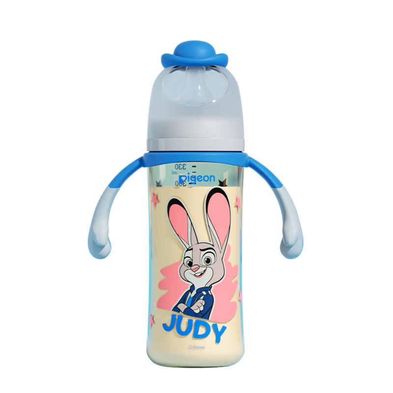 貝親（Pigeon）迪士尼瘋狂動物城PPSU雙把手彩繪奶瓶330mL L號 6月+ 探案朱迪