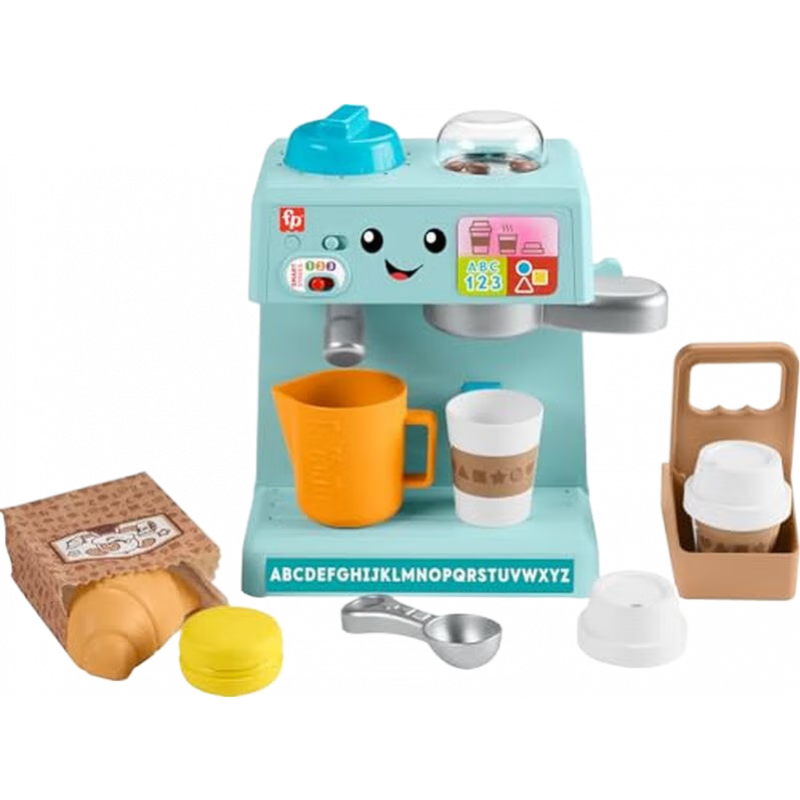 費(fèi)雪(Fisher-Price)兒童幼兒咖啡館音樂玩具 套裝益智歌曲角色扮演玩具互動(dòng)視聽練習(xí) 美國(guó)直郵創(chuàng)意禮物