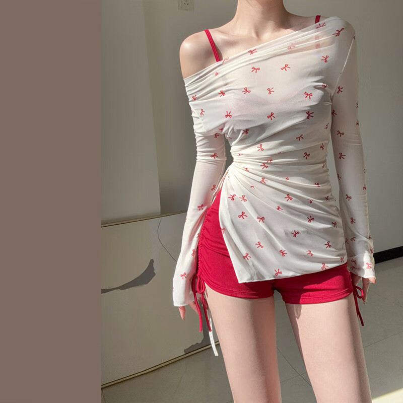 莫代尔泳衣女纯欲性感比基尼三件套防晒星星罩衫聚拢显瘦25新品温泉泳装