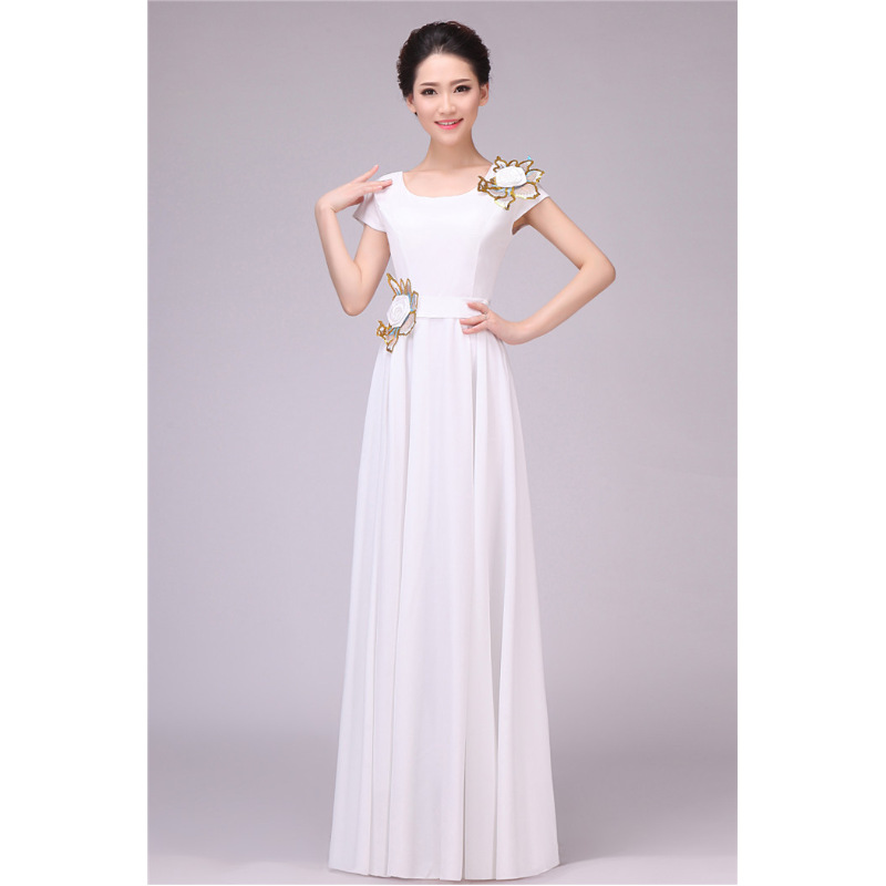 爱图荣新款大合唱团演出服装女长裙成人学生 中老年唱诗班朗诵表演服