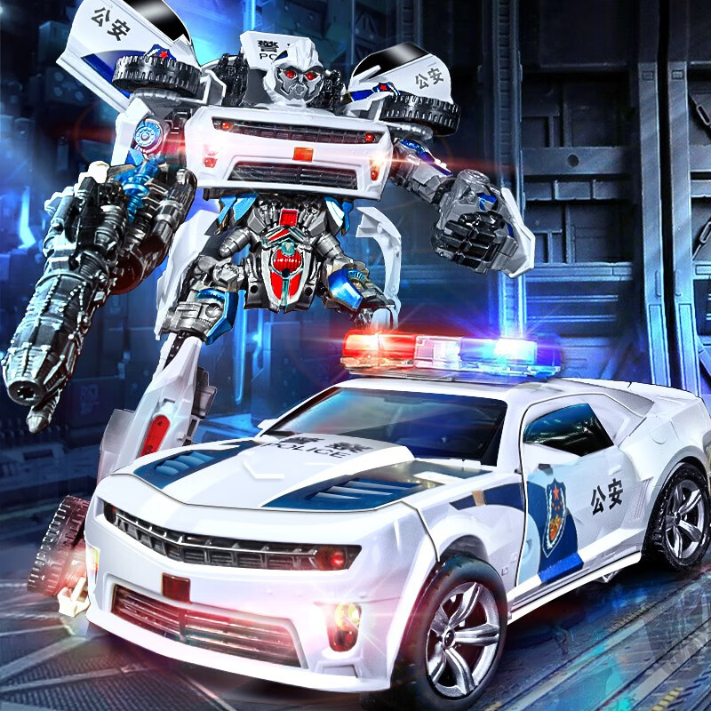 ioushiguang)变形玩具5金刚男孩特警汽车机器人擎天 擎天战警-带声光