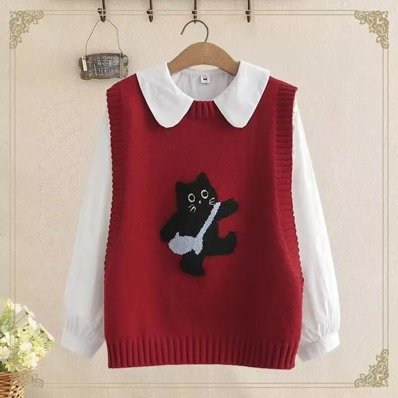 欧颖慕女童套装春季新款女大童马甲牛仔阔腿裤三件套初高中生春装衣服潮 【三件套】米白色马甲+衬衫+牛仔裤 165 （L）码 【建议105-120斤】