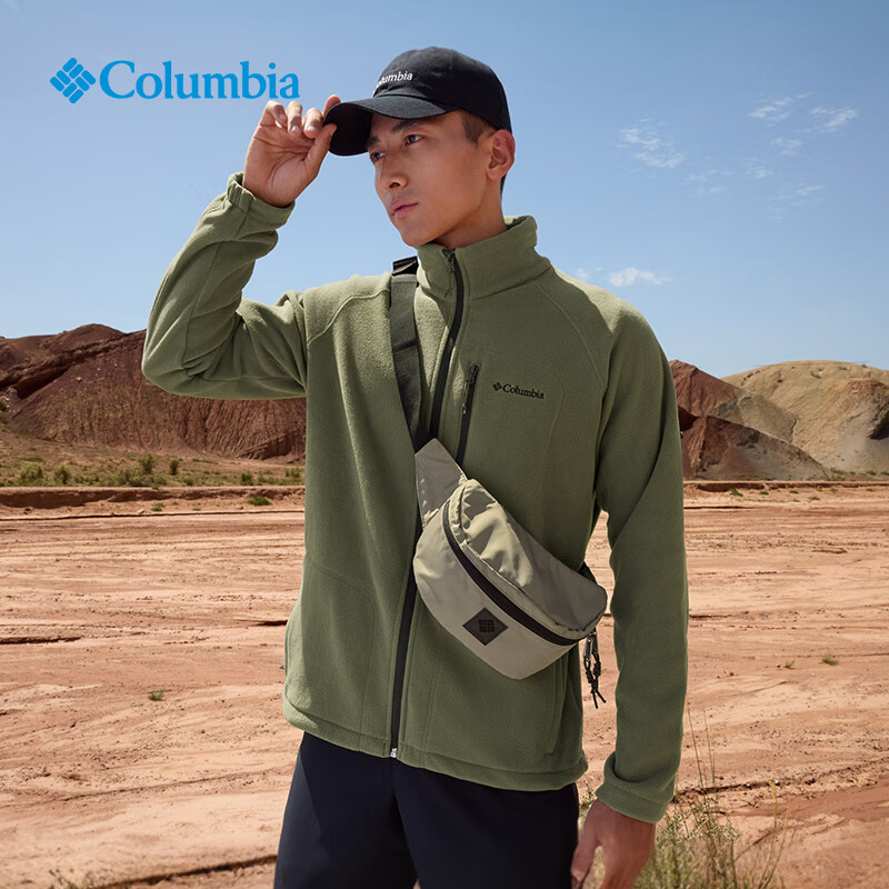 Columbia哥伦比亚户外男子舒适运动保暖柔软抓绒衣休闲外套AE3039 397 军绿色 M(175/96A)