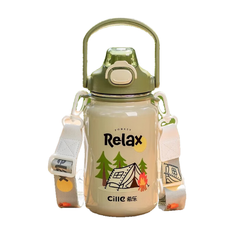 希樂（cille）保溫水杯子男女士大容量泡茶燜茶杯316不銹鋼陶瓷內(nèi)膽高顏值水壺 粉色【陶瓷覆層/帶茶隔】900ml