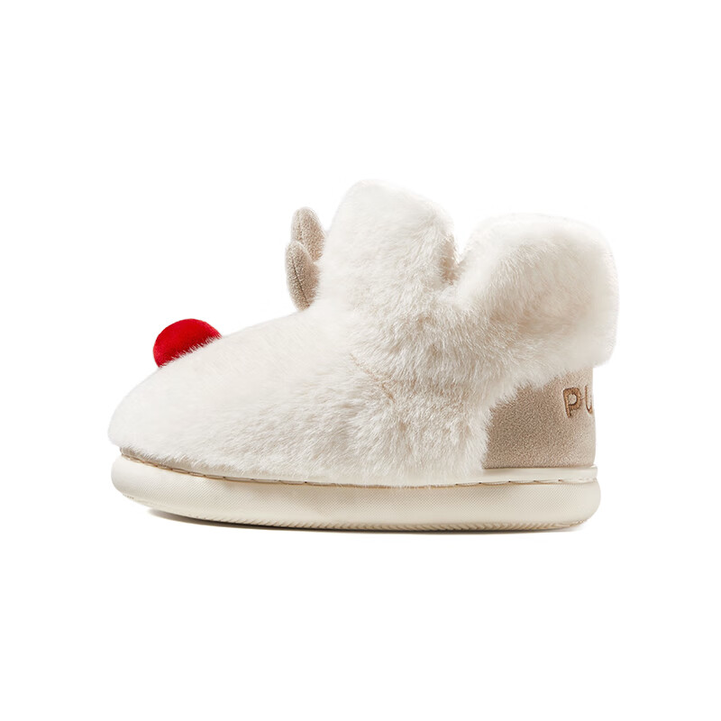 朴西鹿角儿童棉靴女童可爱冬季新款加绒加厚保暖软底男童宝宝棉鞋 云朵白 32 (210mm) 京东折扣/优惠券