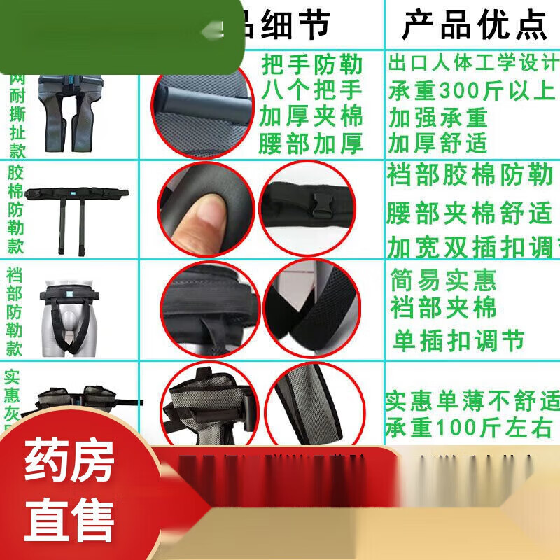 通用偏瘫中风病人康复专用康复训练腰带走路学步带老人起身带 标准单扣腰带