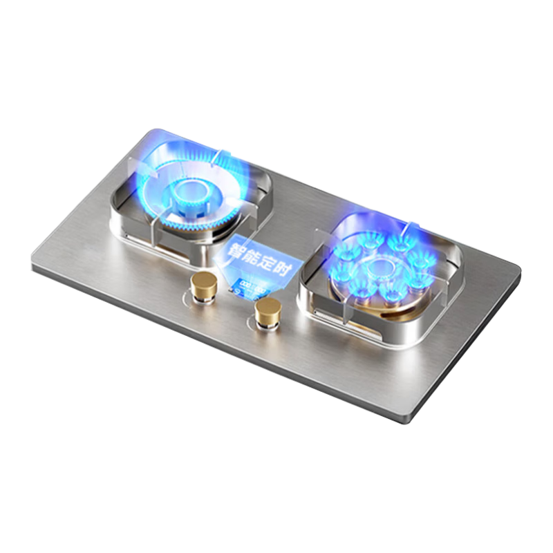 华蒂星【免费安装】燃气灶天然气灶液化气灶家用台式嵌入式7.5kW猛火免扩孔易清洁一级能效灶具灶台炉灶 （人气款）鸳鸯灶+智能定时【不锈钢】 液化气【上门安装】