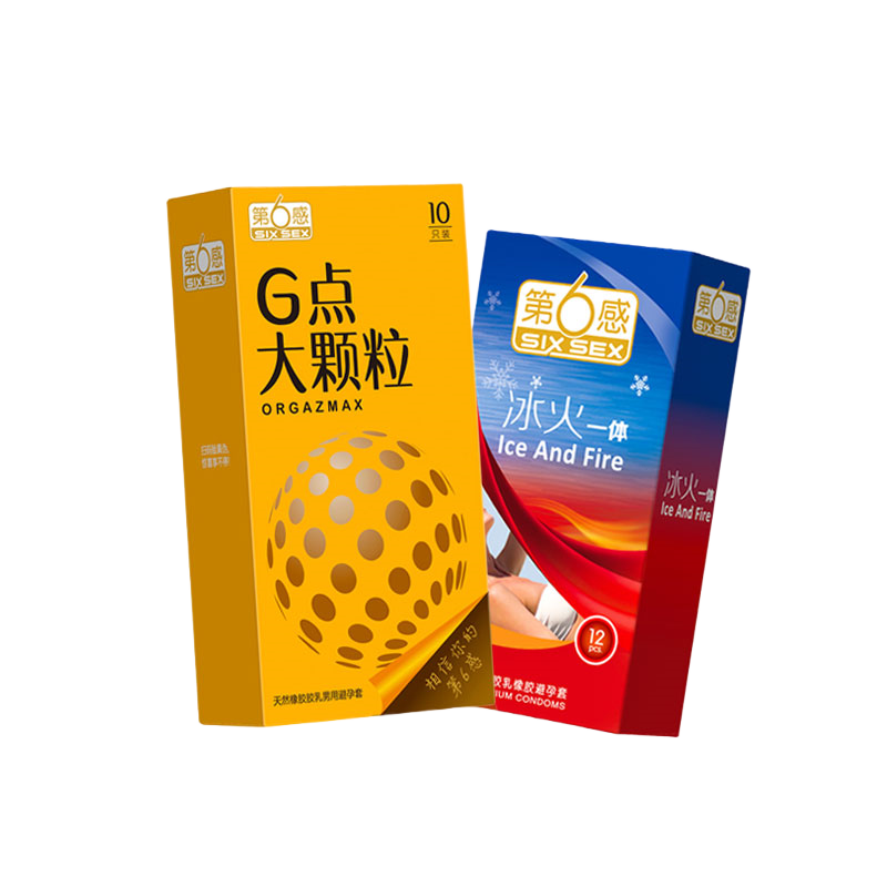 第六感避孕套顆粒情趣安全套組合大顆粒 成人計生情趣用品 【冰火大顆粒組合】G點大顆粒10只+冰火一體12只