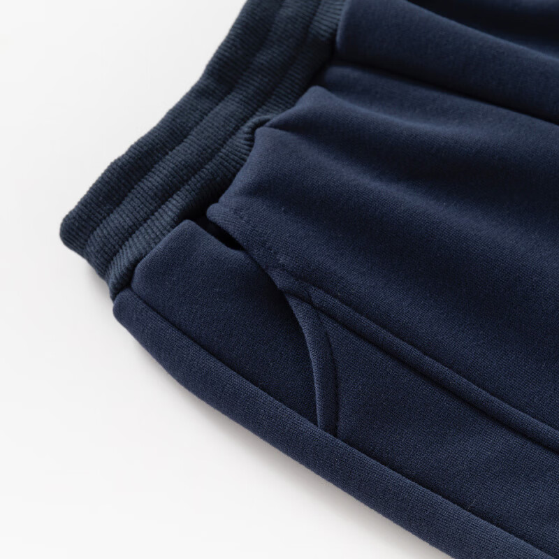 WELLKIDS男童加厚运动裤秋装长裤子秋冬2025新款童装儿童宝宝小童加绒卫裤 藏青 90