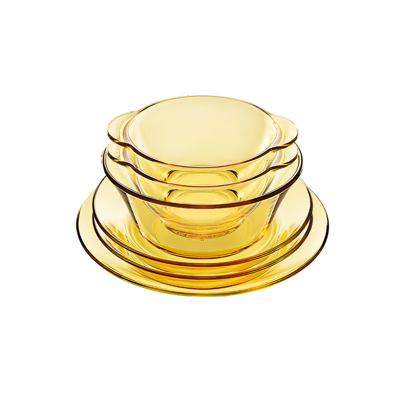 康寧餐具 Pyrex百麗餐具碗碟套裝6件耐熱玻璃飯碗沙拉碗深盤烤箱可用