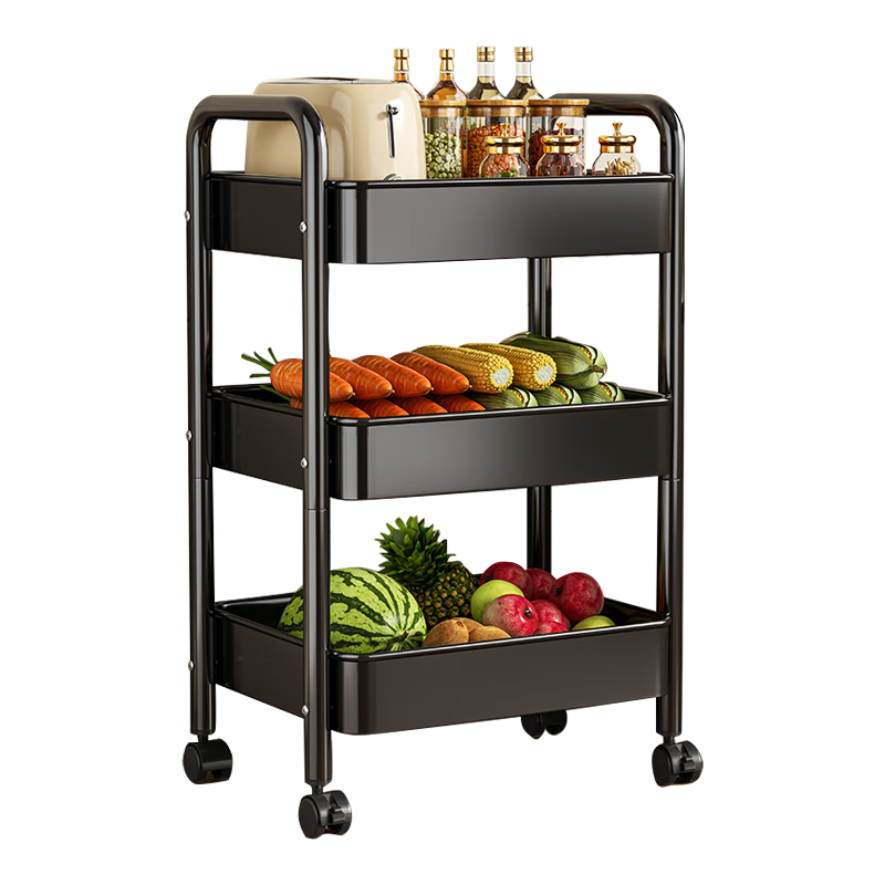 四万公里收纳推车厨房菜篮子置物架多层落地台面家用水果蔬菜多功能收纳架