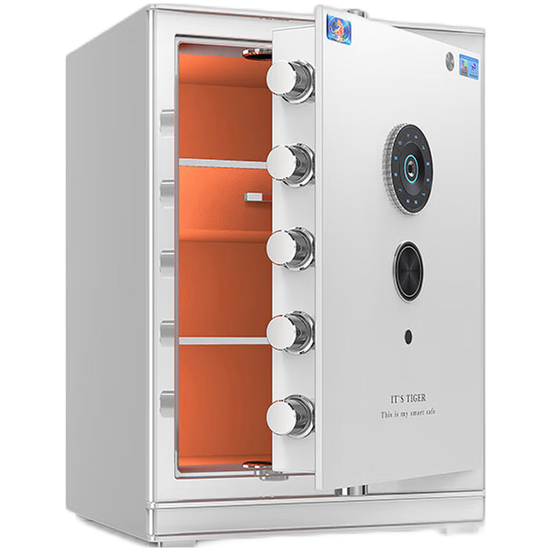 虎牌保險柜家用辦公CSP國標認證(原3C)大型保險箱重型加厚全鋼防火防盜防搬走 指紋WiFi可選 高60cm 珠光白 WiFi款【鑰匙/密碼/指紋識別/遠程智能操控】