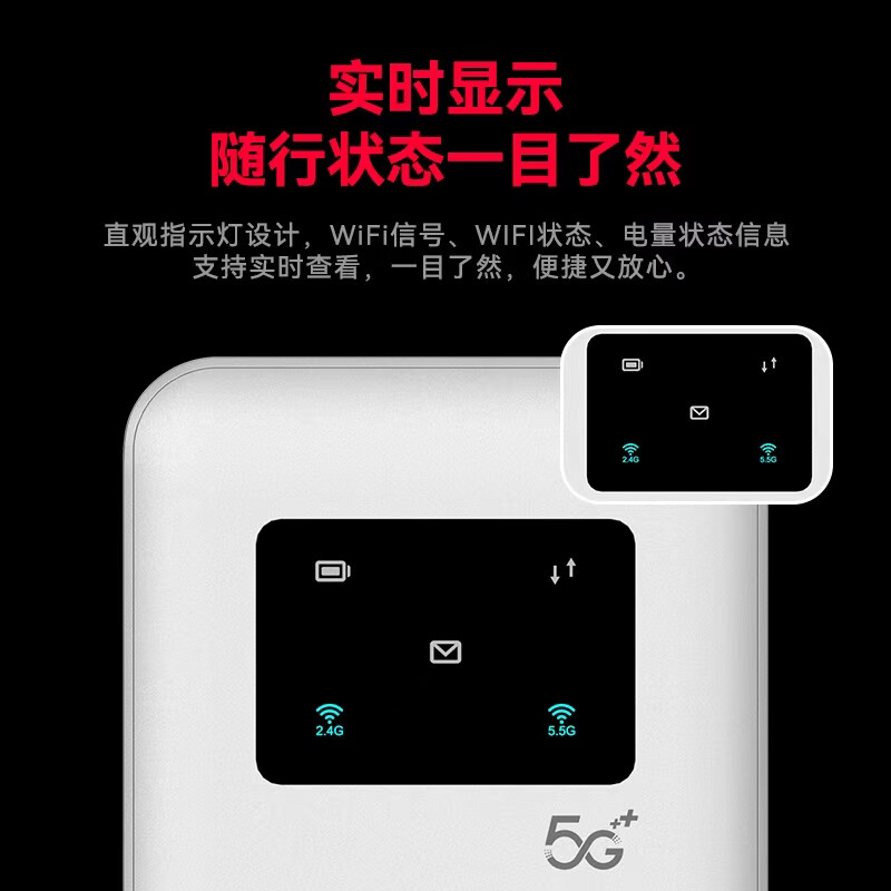 上网猫5G随身WiFi6旗舰款可插卡 2025新升级 4G5Ghz双频高速随行网络 便携式车载路由器 磨砂白【顺丰速发】+联通5G