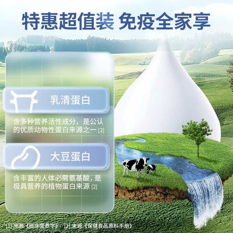 纽斯葆大豆分离蛋白乳清蛋白粉保健品礼盒术后恢复增强免疫力乳清蛋白 【动植物双蛋白】 400g*2桶