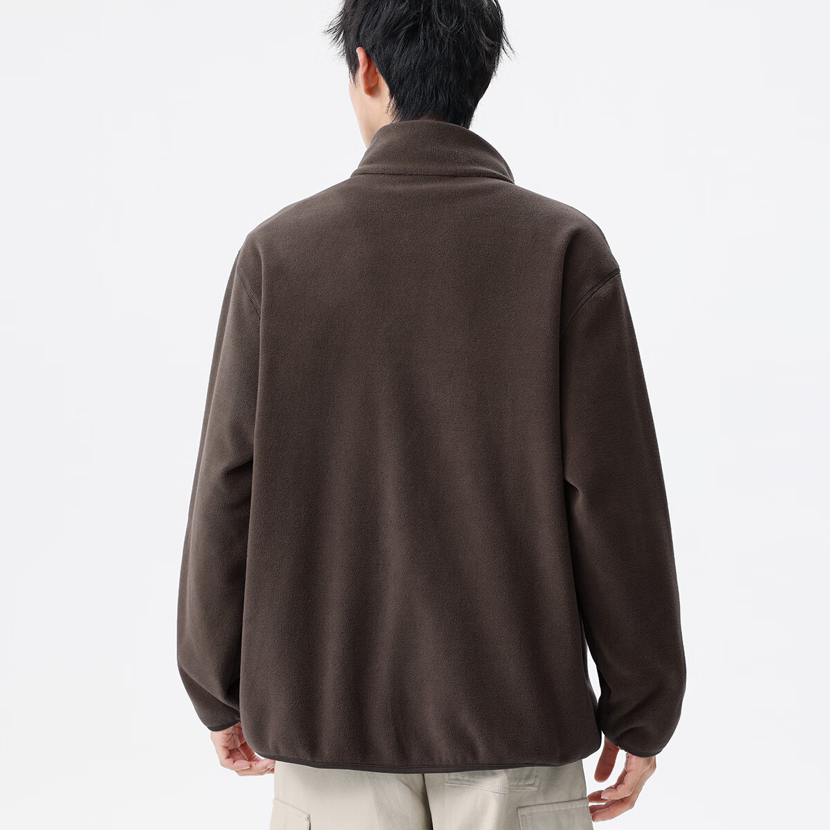布衣传说抓绒衣服摇粒绒夹克男士宽松户外登山冲锋衣内胆保暖外套 咖啡 XL
