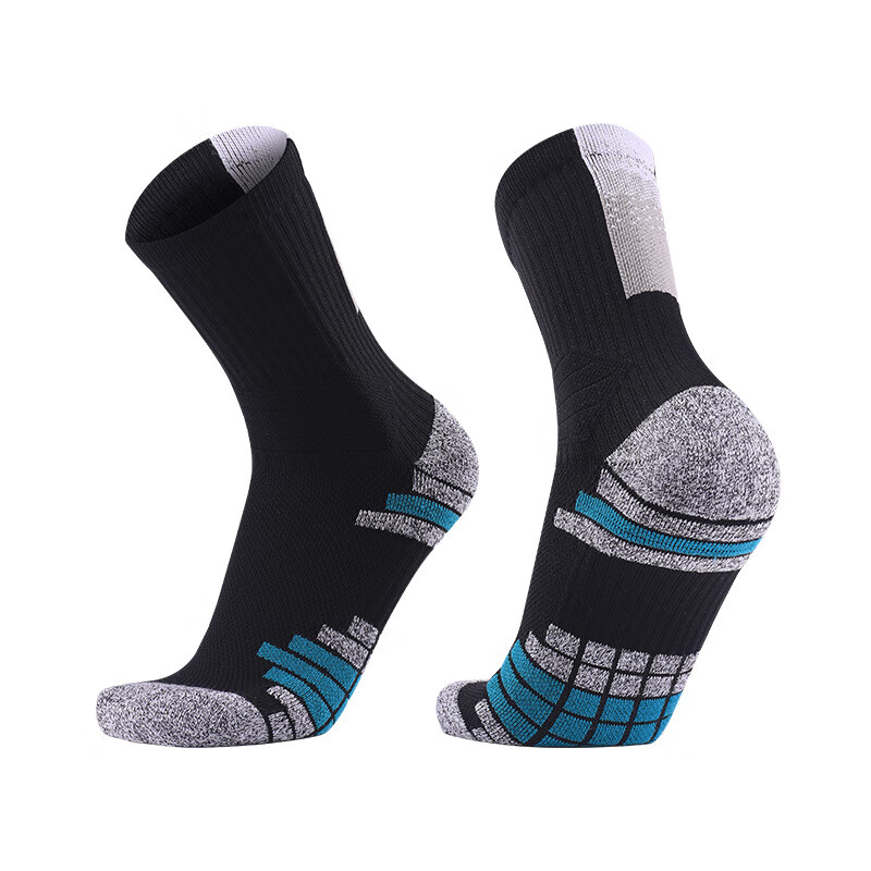 other mix马拉松运动高帮袜男加厚登山篮球长袜跑步羽毛球毛巾底袜子