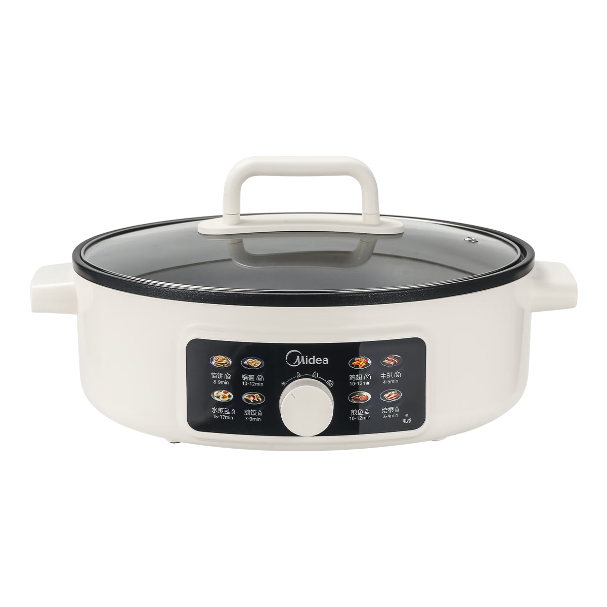 美的（Midea）家用电饼铛烙饼锅 三明治机早餐煎烤机电火锅 电炒锅烤肉锅 70mm加深 多功能锅 抗菌电煎锅JKC3463