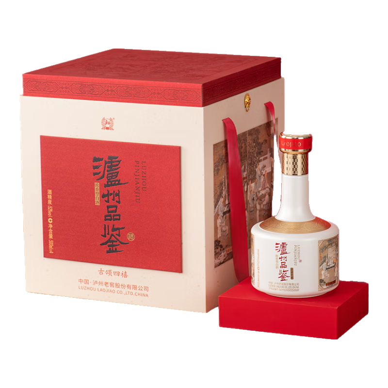 瀘州老窖股份出品 純糧酒 濃香型白酒商務宴請喜宴聚會節(jié)日送禮 年貨佳禮 52度 500mL 4瓶 瀘州品鑒酒古頌四禧