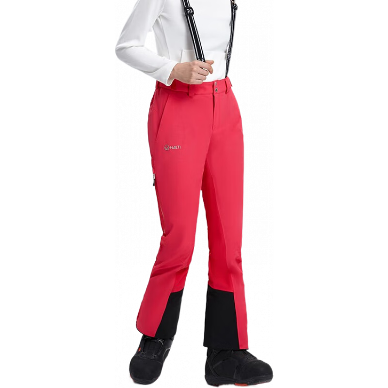 HALTI哈爾迪女士防風(fēng)防水寬松直筒背帶單雙板滑雪褲H059-2320 莓粉色 M (165)