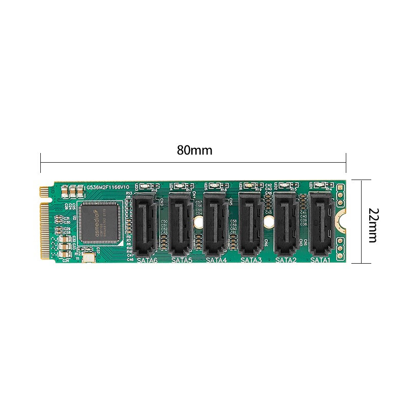 乐扩M.2(M Key)转6口SATA6G扩展卡怎么看?