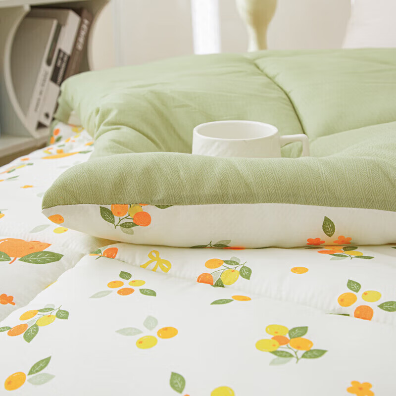 【69.9包邮】软贝 秋冬A类羽丝棉加厚冬被约5斤 柠檬200x230cm