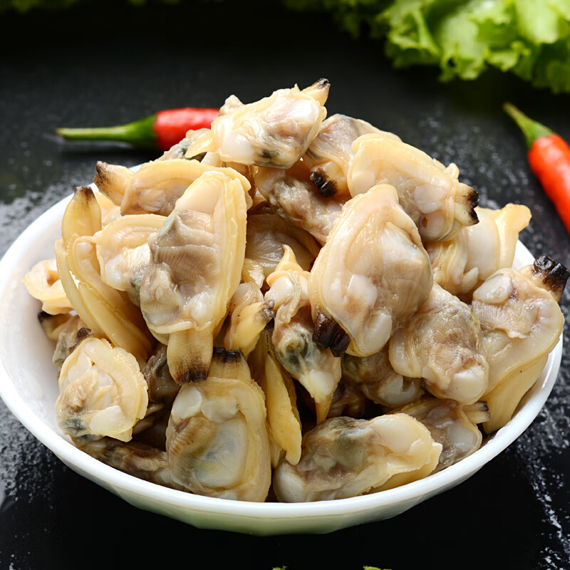 蛤蜊肉新鲜活剥花甲肉 冷冻无沙花蛤肉蚬子肉 活冻蛤肉500g*2袋【煲汤/炖菜】 1000g