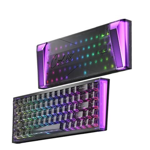 達爾優(yōu)Cool68 磁軸電競游戲機械鍵盤(pán) 客制化有線(xiàn)側翼燈光透明鍵盤(pán)三角洲 無(wú)畏契約FPS網(wǎng)頁(yè)雙驅動(dòng)炫酷燈箱 【揮毫落墨】冰刃軸