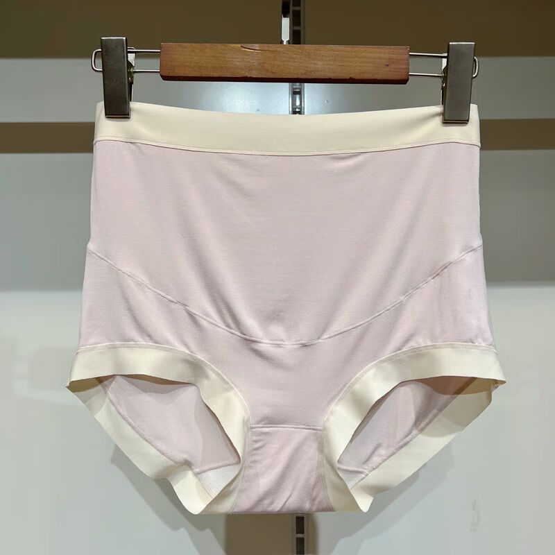 孕之彩高腰托托腹孕婦內(nèi)褲夏莫代爾大尺碼孕晚期中期無(wú)痕孕婦內(nèi) L165 淺粉