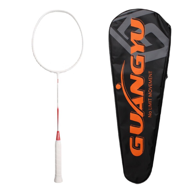 广羽(GuANG yu)轻量4U羽毛球拍全碳素小白拍情侣专用高弹羽毛球拍训练娱乐拍 4U 中国红+红线/1支