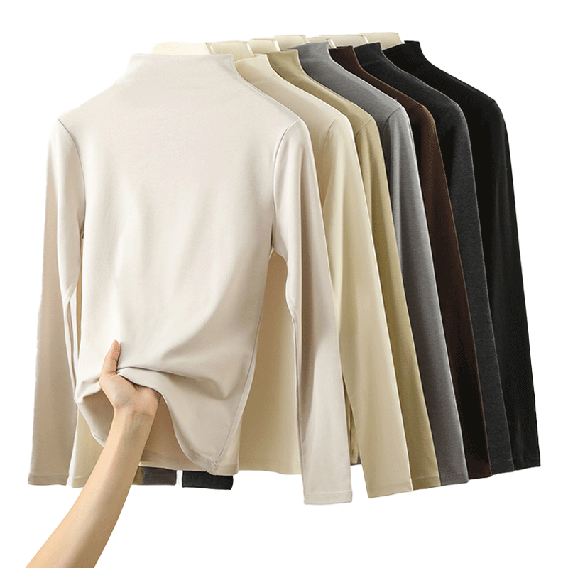 猫人【德绒羊毛】高领打底衫女秋冬季保暖针织毛衣长袖内搭T恤衫上衣