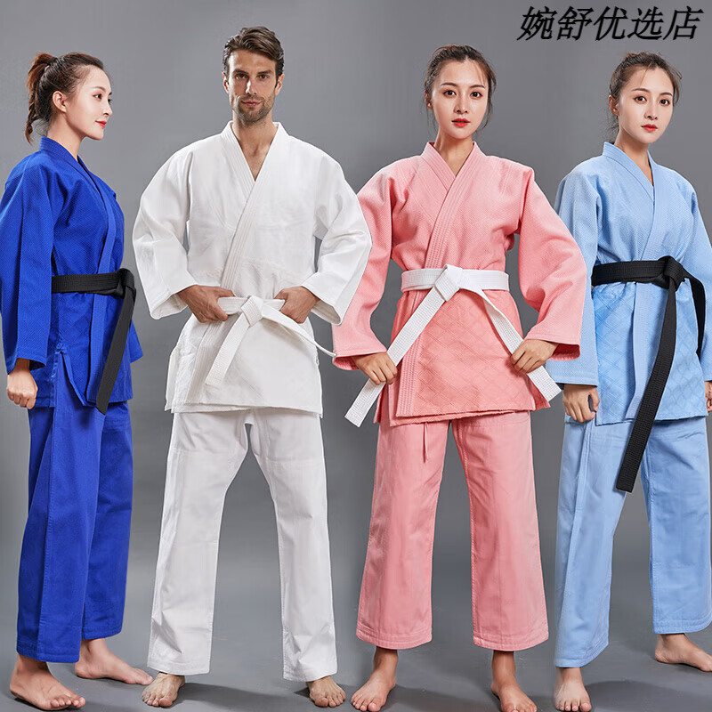 競派柔道服促銷(xiāo)兒童成人男女標準加厚比賽服訓練服柔道道服定制 白色 XXXS