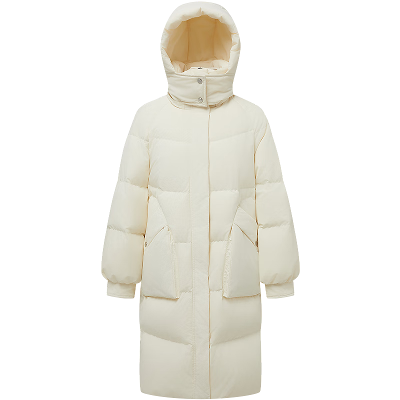 BOSIDENG25新款羽绒服女中长款90绒时尚休闲厚冬季保暖外套B250245252 珠光米7F87 S 160/84A 体重约100-110斤