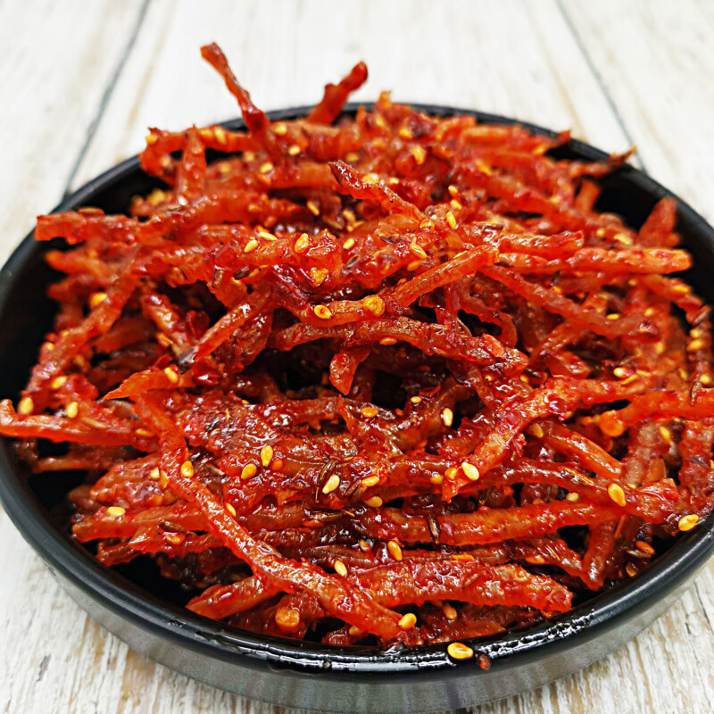 牛味坊火辣鱿鱼丝香辣明太鱼丝100g休闲海鲜即食零食延边朝族鱿鱼 火辣鱿鱼丝1袋