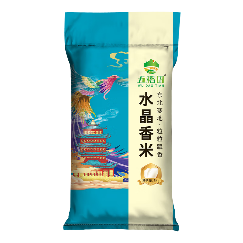 五稻田水晶香米 当季新米 东北大米10斤装  圆粒米